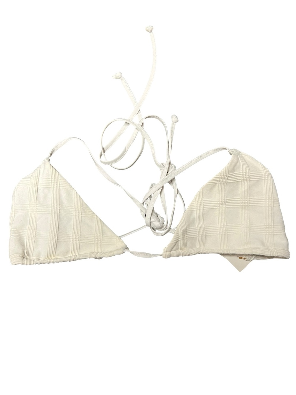 New Londre White Triangle Swim Bikini Top